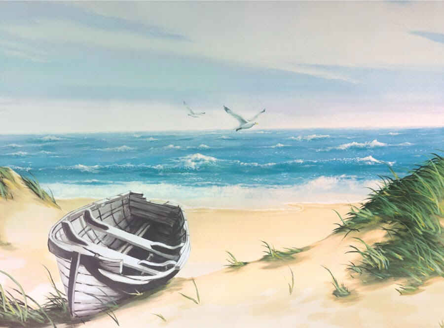 Beach Boat Wall Mural 8-092 by Komar