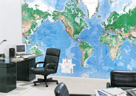 World Map wall maps murals C810