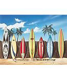 Surfboard Scene wall mural