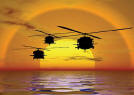 Helicopter Sunset Mural