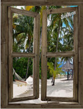 Beach Cabin #11 Window Peel & Stick (1 piece) Canvas Wall Mural