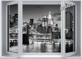             Brooklyn Bridge Window One-Piece Canvas Peel & Stick Wall Mural