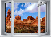             Desert Canyon Window 1-Piece Canvas Peel & Stick Wall Mural