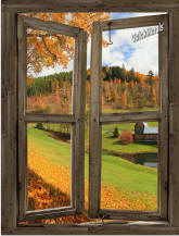 Vermont Cabin Window Peel & Stick (1 piece) Canvas Wall Mural