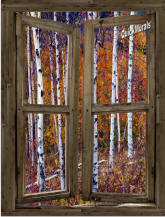 Wilderness Cabin Window Peel & Stick (1 piece) Canvas Wall Mural