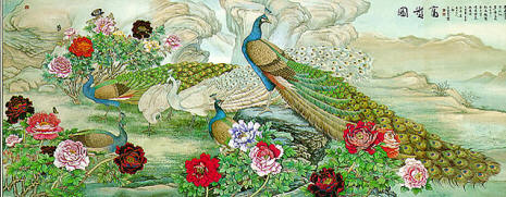 Peacocks Wall Mural PR1012