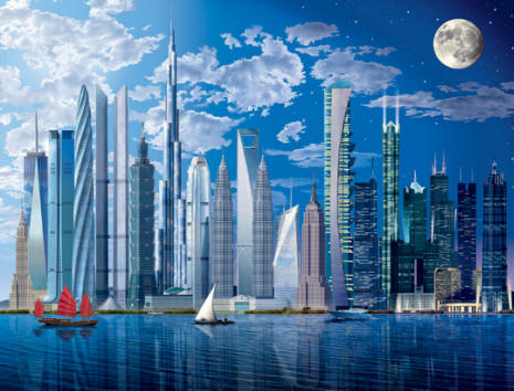 World's Tallest Buildings 120 DM120 Wall Mural by Ideal Decor