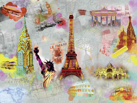 Around The World Wall Mural DM121 by Ideal Decor 
