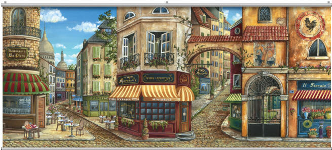 Cafe Street Wall Mural