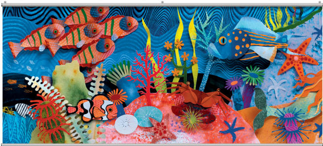 Colorful 3D Undersea Wall Mural 