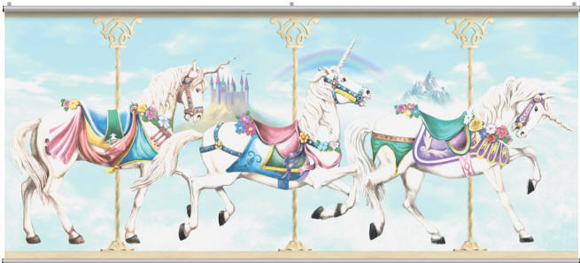 Carousel Unicorn Wall Mural