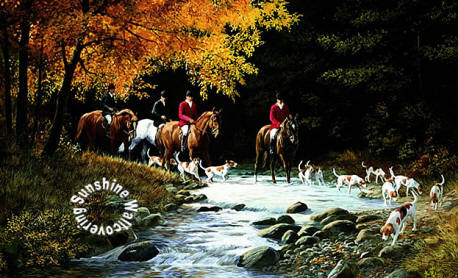 Traditional Hunt Scene Mural RA0175M