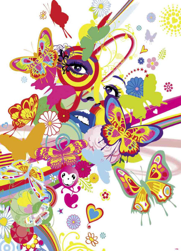 Rainbow Face Wall Mural by Ideal decor DM429