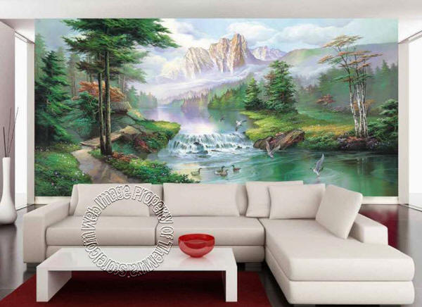 Misty Waters Wall Mural 1618 roomsetting