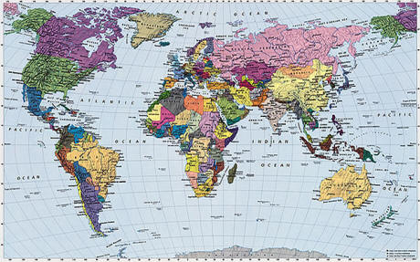 World Map Mural 