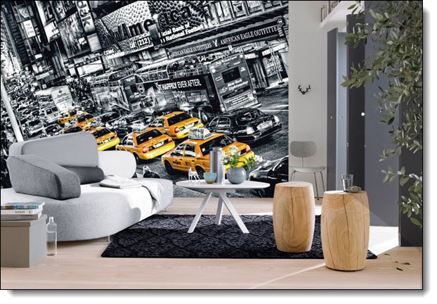 Cabs Queue Wall Mural DM116 Roomsetting