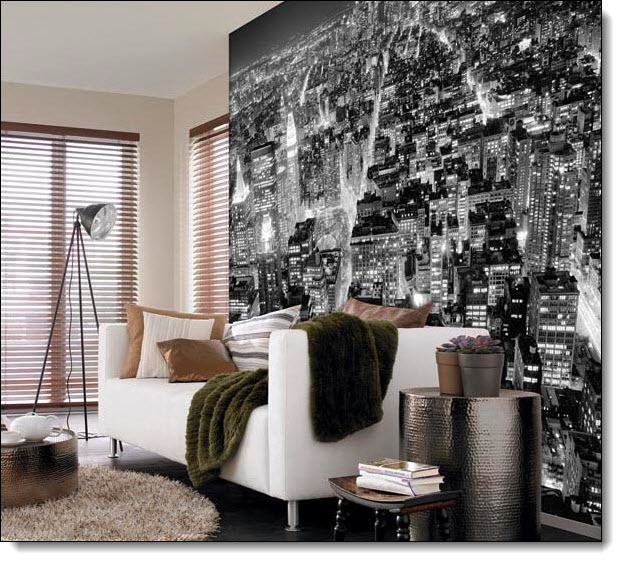 From the Empire 2 Black & White Wall Mural WG141 by Ideal Decor Roomsetting