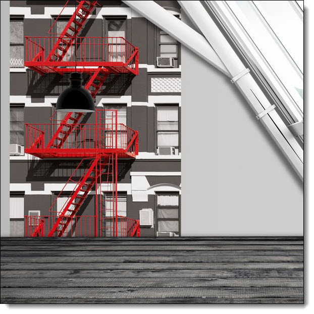 Fire Escape Wall Mural by Ideal decor DM432 roomsetting