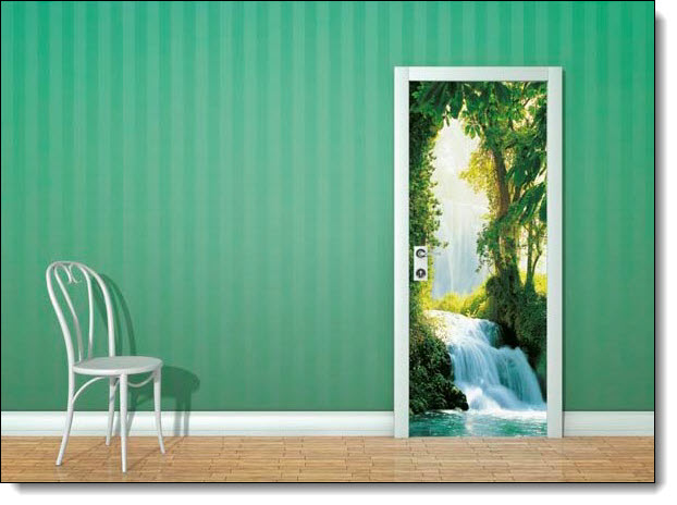 Zargoza Falls 501 Door Mural by Ideal Decor