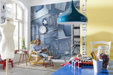 Jeans Wall Mural 8-909 roomsetting