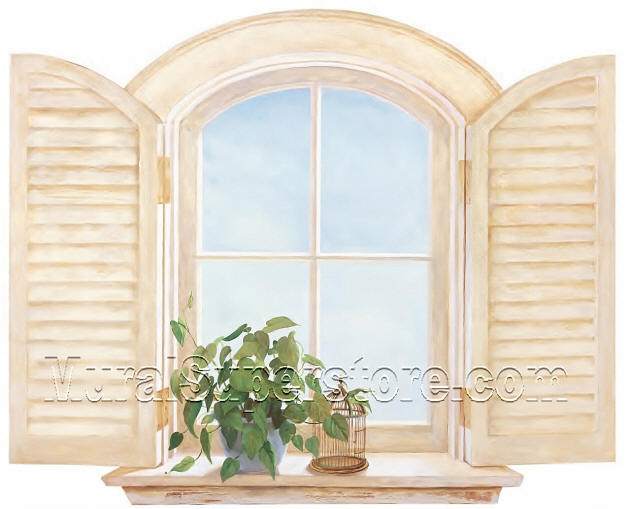 Country Window With Shutters KT8579M Mural by York