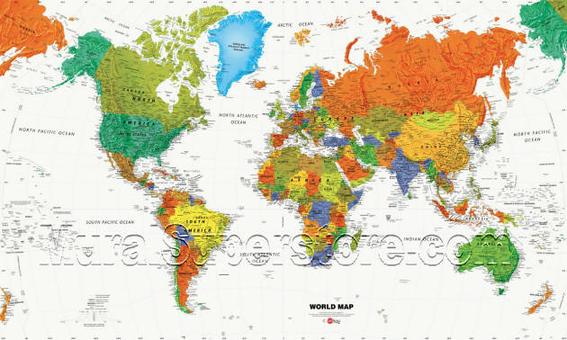 World Map Wall Mural MP4946M by York