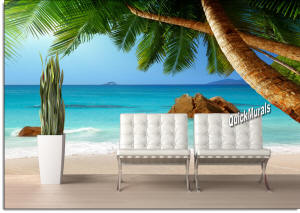 Secluded Beach Peel & Stick Canvas Wall Mural 