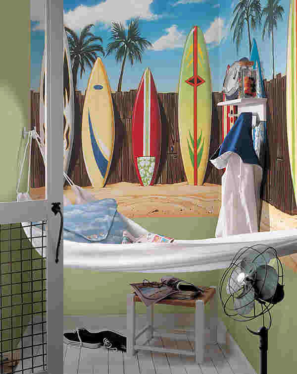 Surfboard Scene wall mural 259-72071