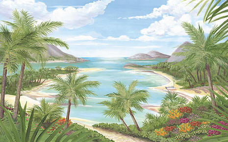 Tropical Beach Mural 252-72021