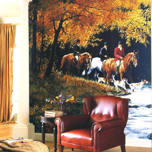 Traditional Hunt Scene Mural RA0175M