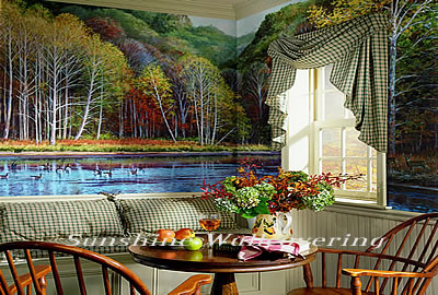 RA0210M Peaceful Setting Chair Rail Mural