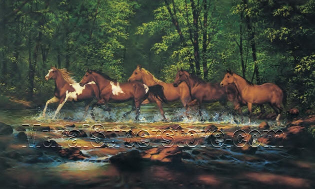 Running Horses Mural WL5531M by York