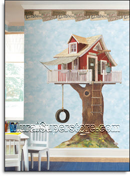 Tree House Accent Mural KJ0340M by York Roomsetting
