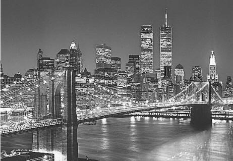 Brooklyn Bridge B & W Wall Mural 114 by Ideal Decor