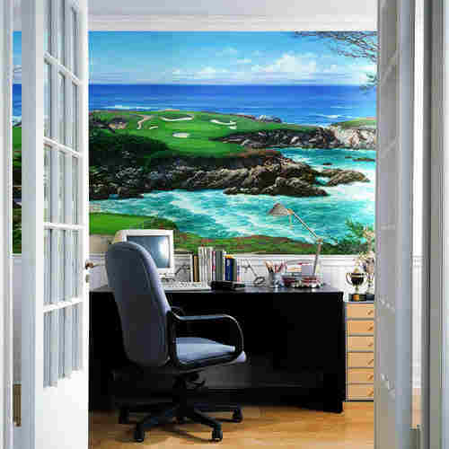 RA0158M Cypress Point Chair Rail Wall Mural 