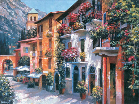 Mt. Village Scene Wall Mural 259-74051