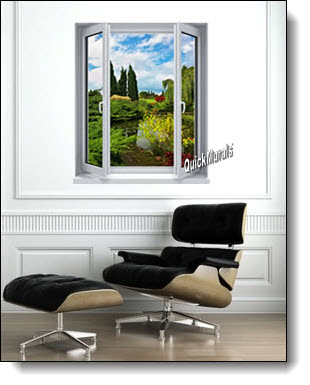 Lake Window Mural Roomsetting