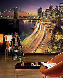  NYC Lights 8-516 Wall Mural by Komar Roomsetting