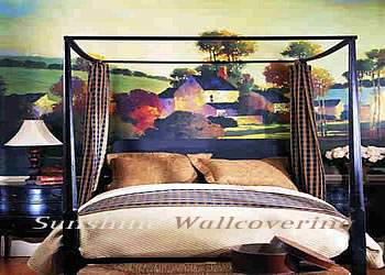 RA0140M Painterly Landscape Chair Rail Wall Mural