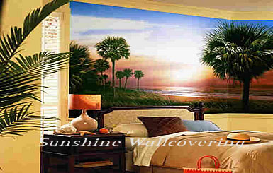 Palmetto Sunrise Chair Rail Wall Mural RA0134M