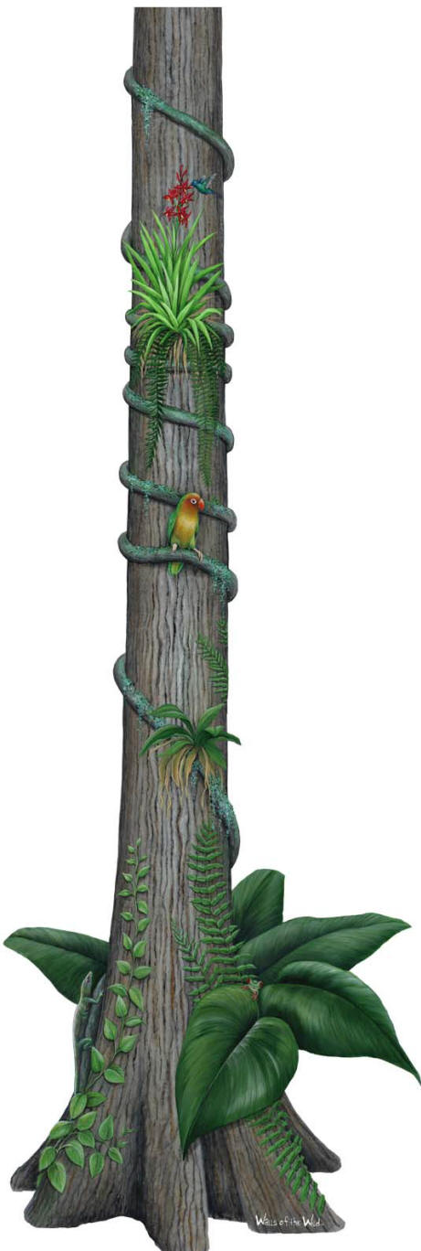 Walls of the Wild Peel & Stick Appliqué Rainforest Tree