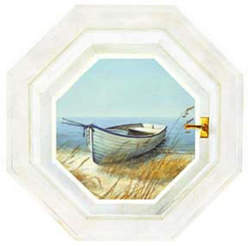 Shoreline Boat Window Mural NT5856M