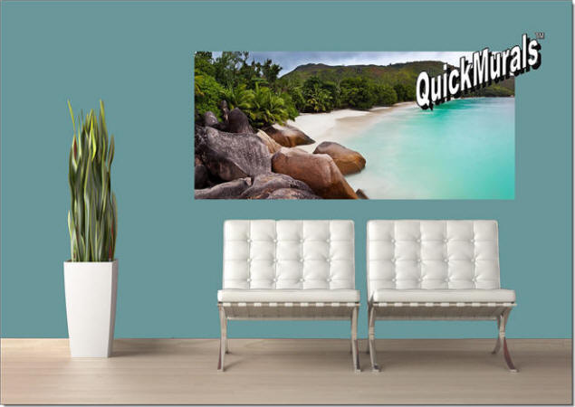 Barbados Island Beach Peel & Stick Wall Mural Roomsetting