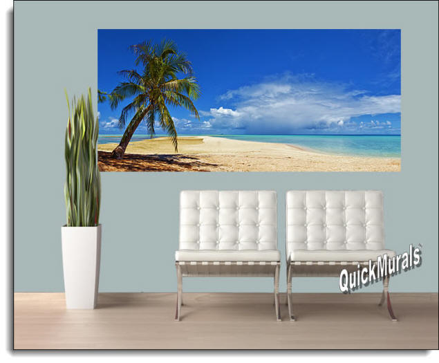 Basua Beach Peel & Stick Canvas Wall Mural Roomsetting