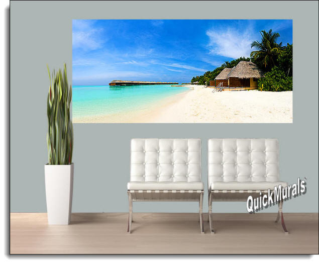 Tiki Resort Peel And Stick Wall Mural Roomsetting