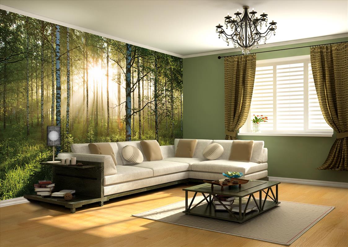 Sunlight Forest wall mural 