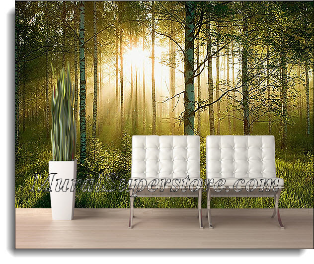 Sunlight Forest Wall Mural 1855 8055