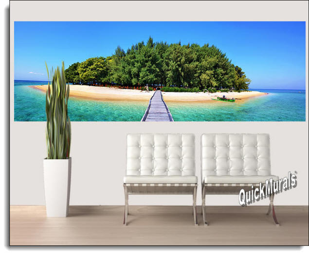 Maldives Island Peel & Stick Wall Mural Roomsetting