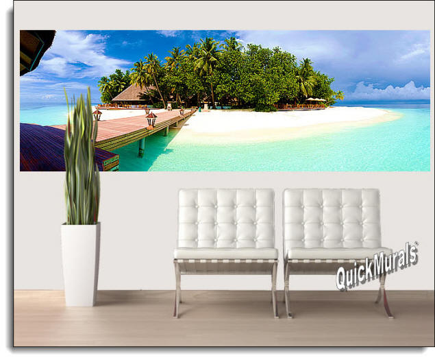           Mirihi Island Bridge Peel & Stick Wall Mural Roomsetting