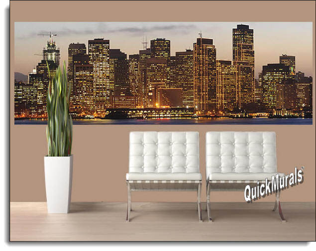 San Francisco Sunset Peel & Stick Wall Mural Roomsetting